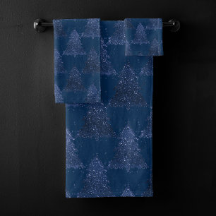 Moody Tree Motif Noël bleu marine classique