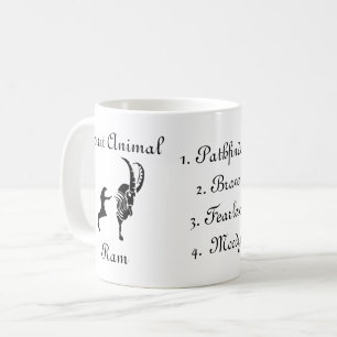 Moody Tribal Ram Totem Spirit Animal Coffee Mug