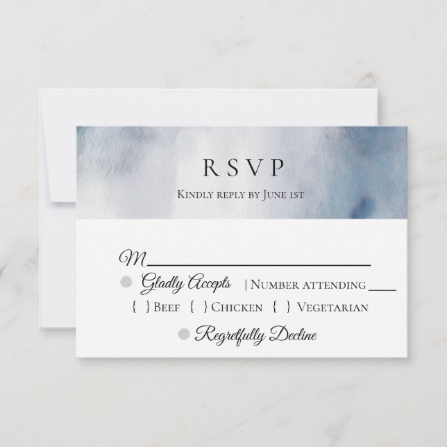 Moody Watercolor Wash Wedding RSVP (Devant)