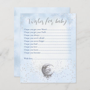 Moon Bleu Voeux Pour Baby Card Baby shower Jeu