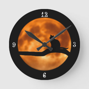 Moon chat design moderne horloge élégant