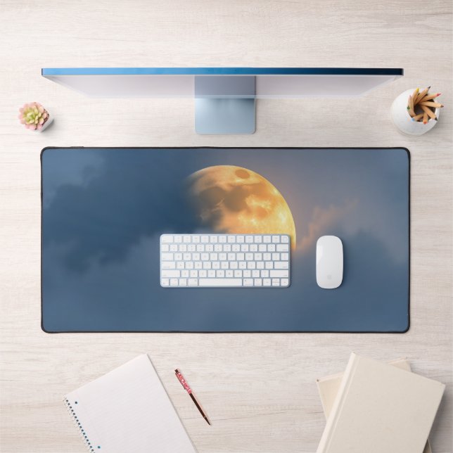 Moon Desk Mat - Phases lunaires esthétiques, Plein (Bureau 1)
