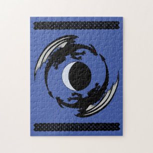 Moon Dragons Imaginaire Design Jigsaw Puzzle