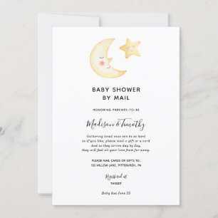 Moon et Star Baby shower par invitation par courri