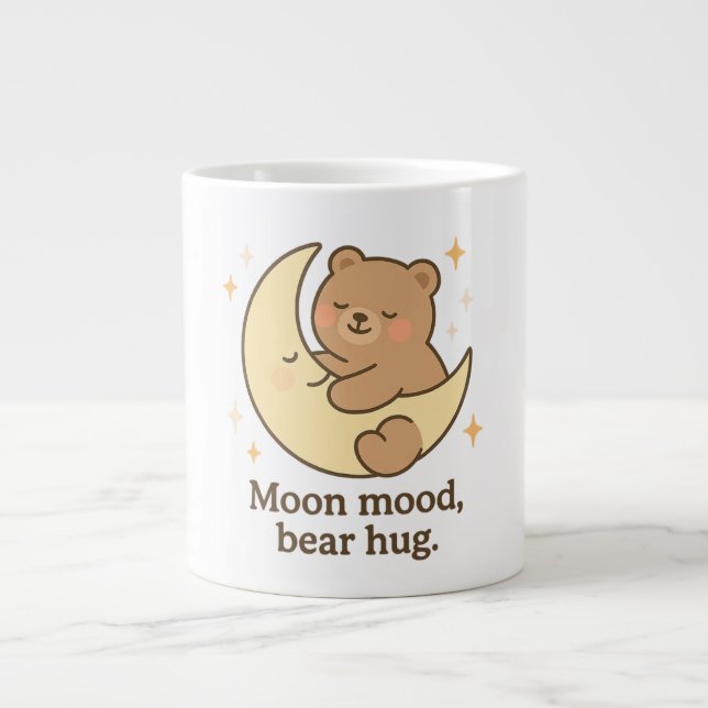 Moon Mood Ours Hug Mug Cute Cosy Esthétique Cadeau (Devant)