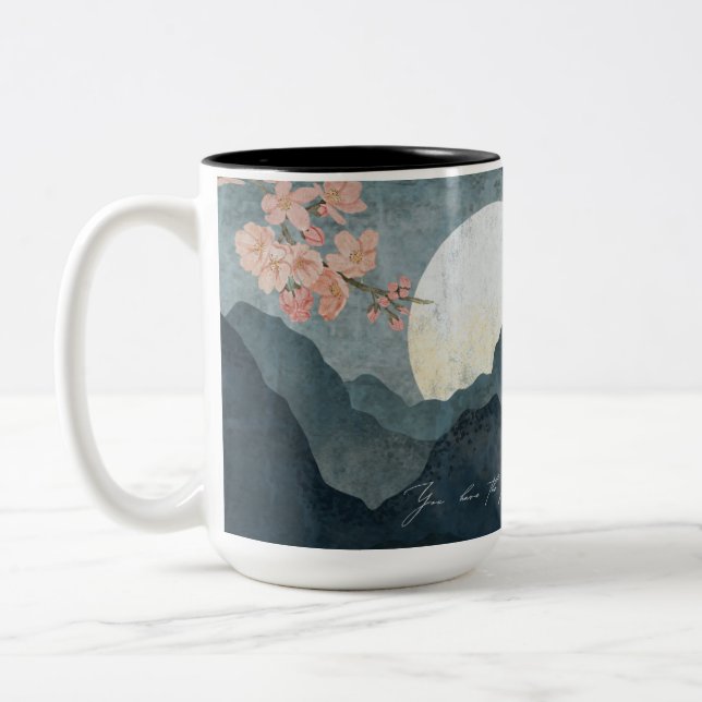 Moon Night Aesthetic White Mug (Gauche)