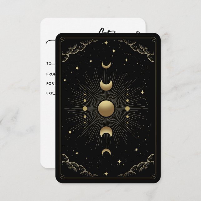 Moon Phases Tarot Carte de lecture Certificat cade (Devant / Derrière)