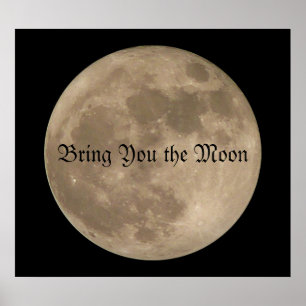Moon Print Astronomy Personalized Full Moon Poster