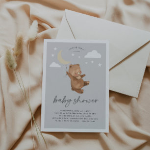 Moon Stars Ours Baby shower Invitation