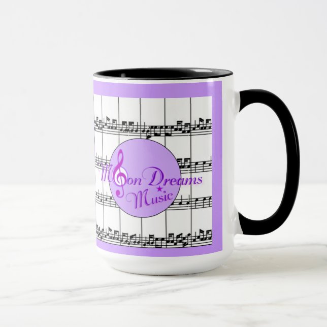 MoonDreams Musique Black Ringer Mug (Droite)