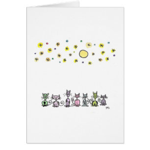 Moonlight Cats Aquarelle Sketch