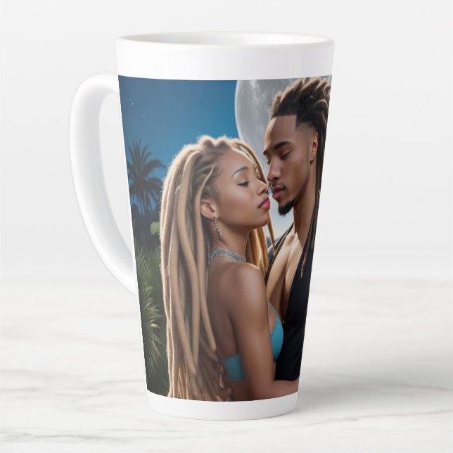 Moonlight Couple Love Mug – Romantic Digital Art  (Angle gauche)