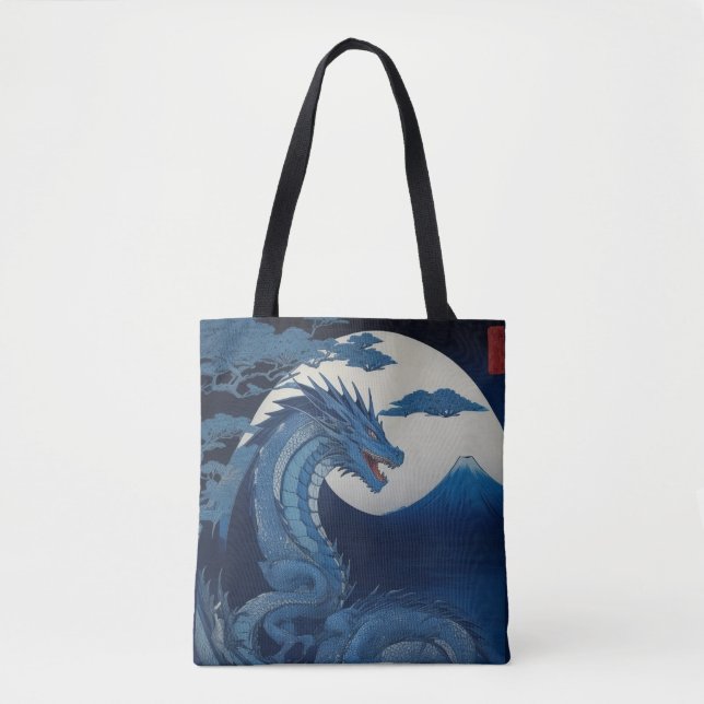 Moonlit Dragon of Fuji Tote Bag (Devant)