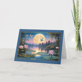 Moonlit Dreams Carte d'anniversaire de la femme