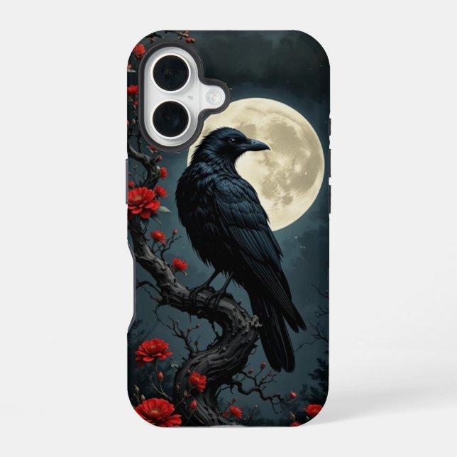 Moonlit Raven iPhone 16 Coque (Verso)