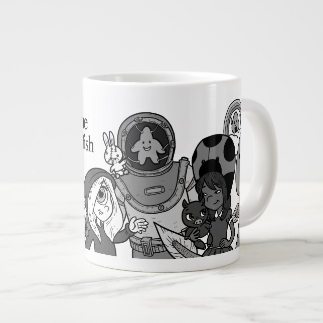 Moonshine & Starfish B&W Jumbo Mug (Devant droit)