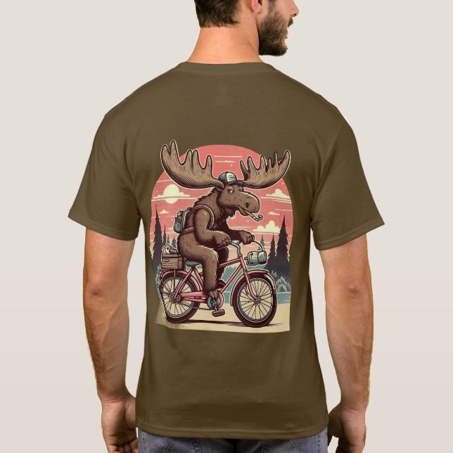 Moose à vélo T-shirt classique (Dos)