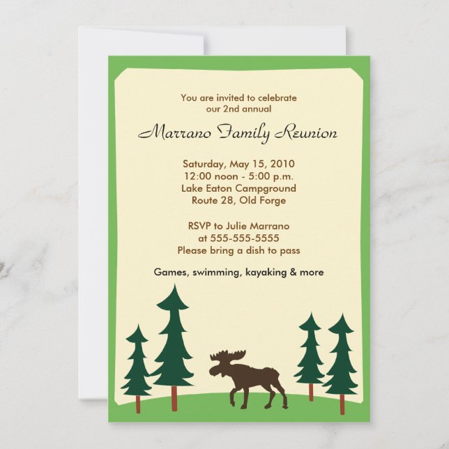 MOOSE Adirondack Lodge 5x7 Fête Invitation (Devant)