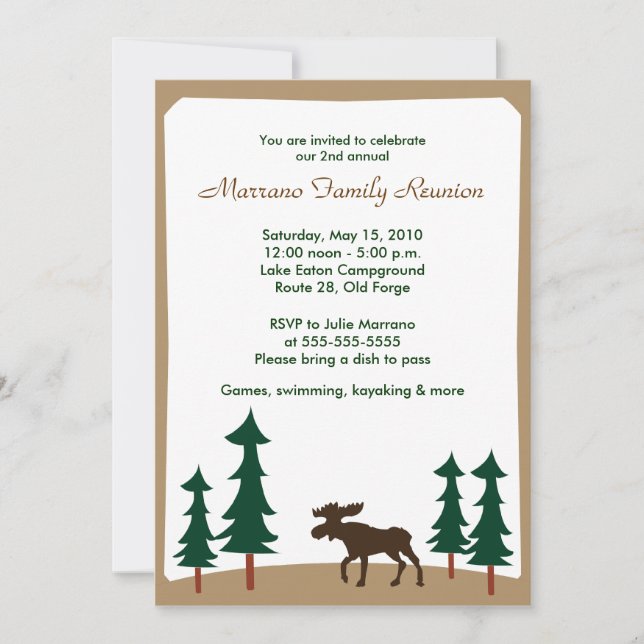 MOOSE Adirondack Lodge 5x7 Fête Invitation (Devant)