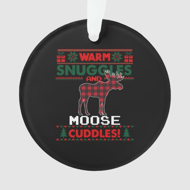 Moose Christmas Pajama Shirt Moose Ugly Christmas (devant)