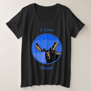Moose en hiver - Art original de la faune