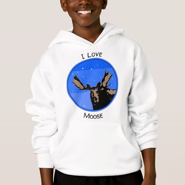 Moose en hiver - Art original de la faune (Devant)