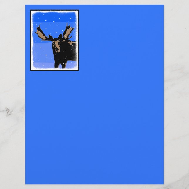 Moose en hiver - Art original de la faune (Devant)