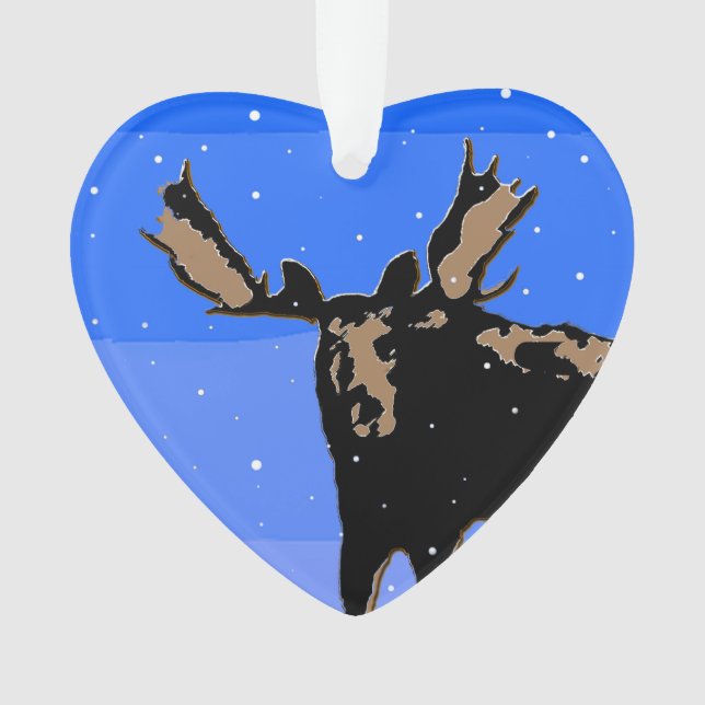 Moose en hiver - Art original de la faune (devant)