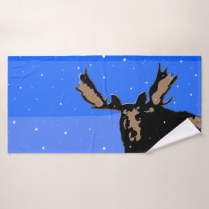 Moose en hiver - Art original de la faune