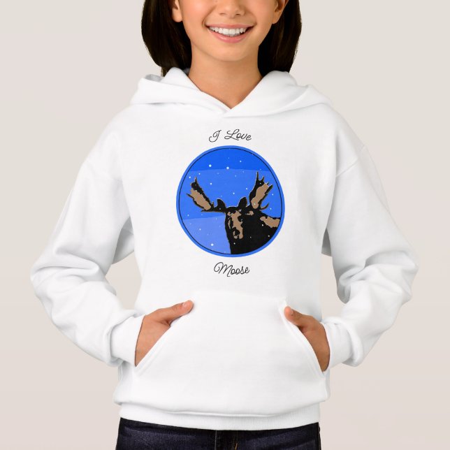 Moose en hiver - Art original de la faune (Devant)