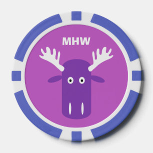 Moose Head Pop Art personnalisé jetons de poker m
