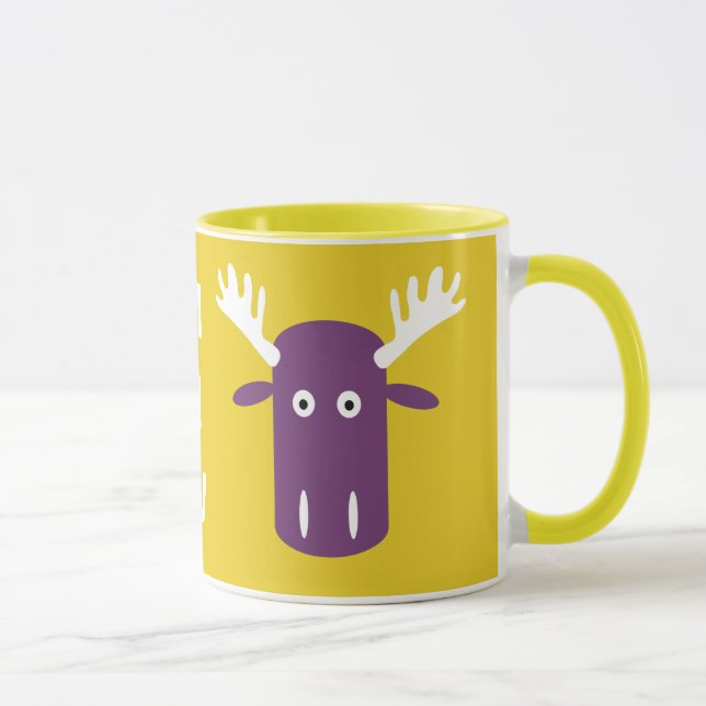 Moose Head Pop Art personnalisé monogramme tasses (Droite)