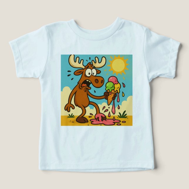 Moose’ Ice Cream Emergency – Meltdown Tee for Kids (Design Recto)