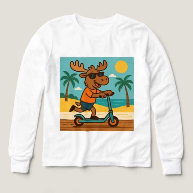 Moose on the Loose - Beach Adventure T-Shirt pour  (Motif recto)