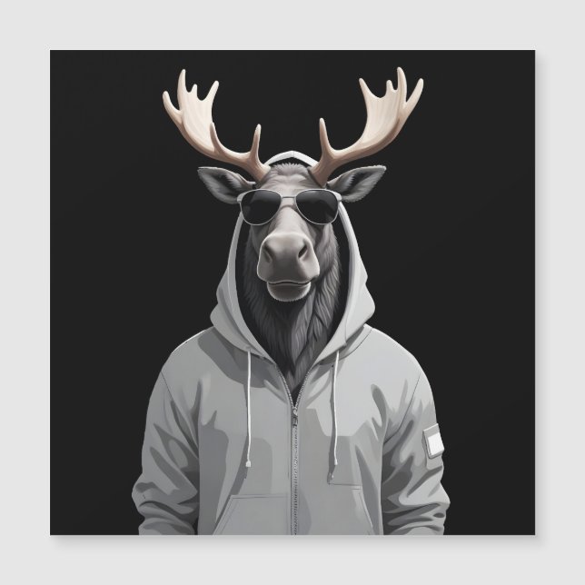 Moose Portant Sweat - shirt à capuche Drôle Cool a (Devant)