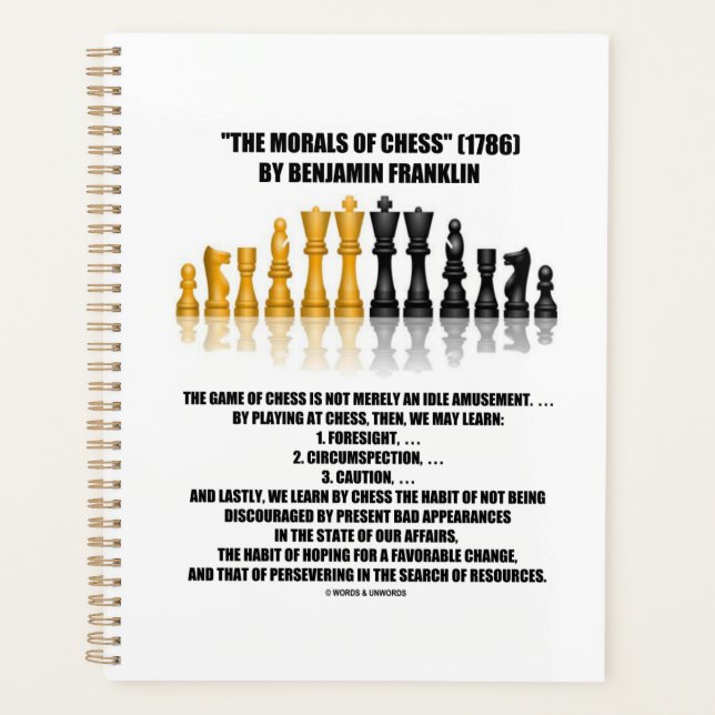 Moralité Des Échecs Benjamin Franklin Échecs Réflé (Devant)