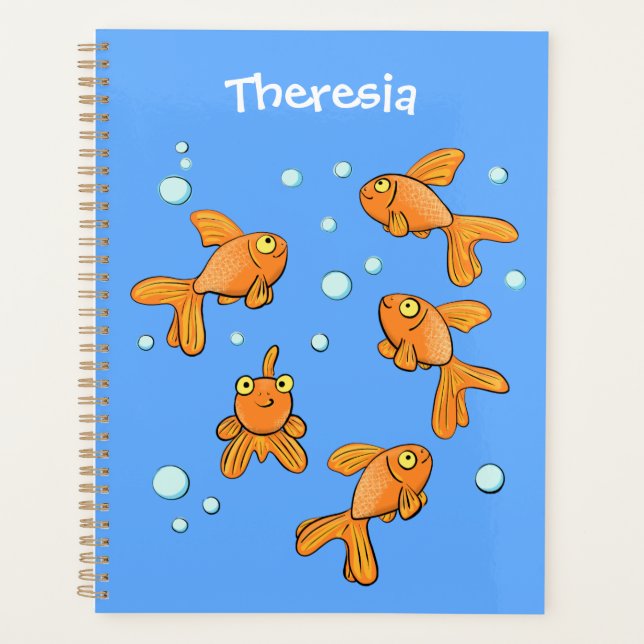 Morceau de poisson rouge orange mignon sur dessin  (Devant)