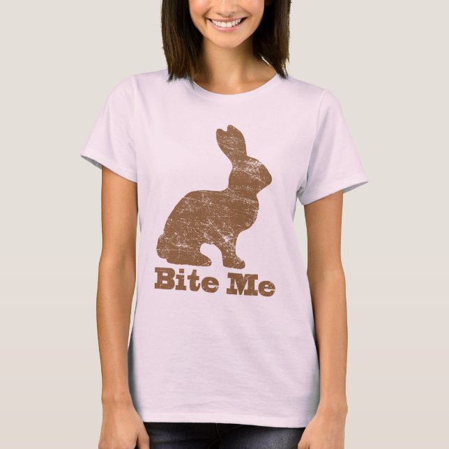 Mordez-moi T-shirt de lapin de Pâques de chocolat (Devant)