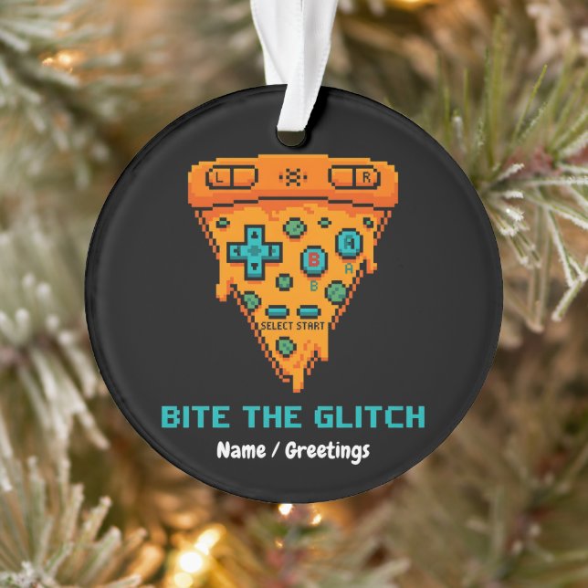 Mords le Bug Retro 8-Bit Pixel Pizza Joueur (Arbre)