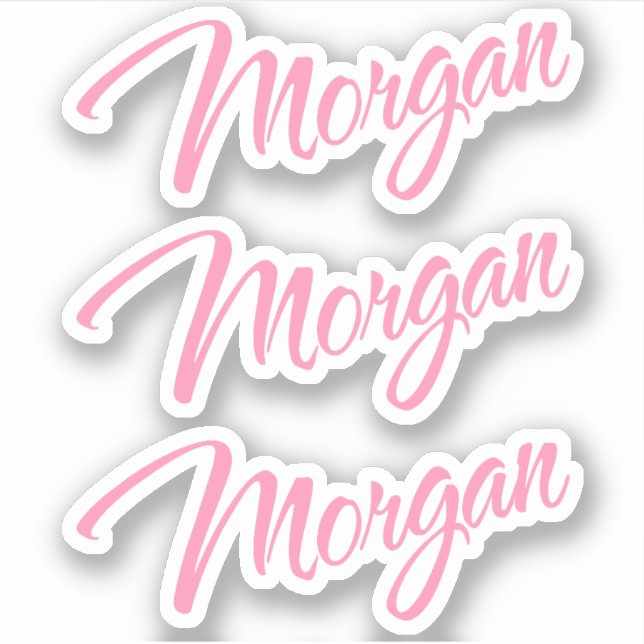 Morgan Nom décoratif en rose x3 Sticker (Devant)