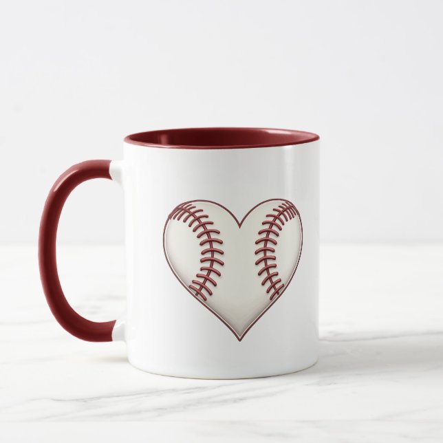 Morning Fuel Baseball Heart Mug (Gauche)