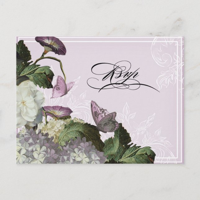 Morning Glory Hydrangea - Carte postale Mariage RS (Devant)