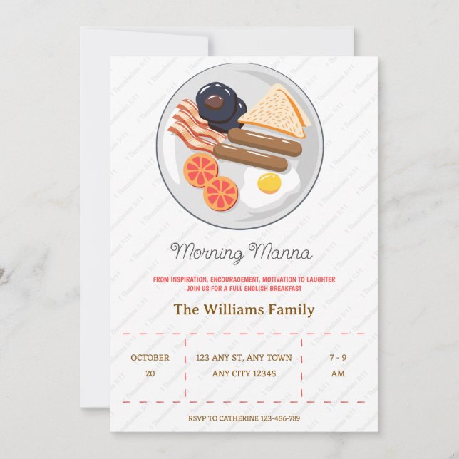 Morning Manna Fellowship Breakfast Invitation (Devant)