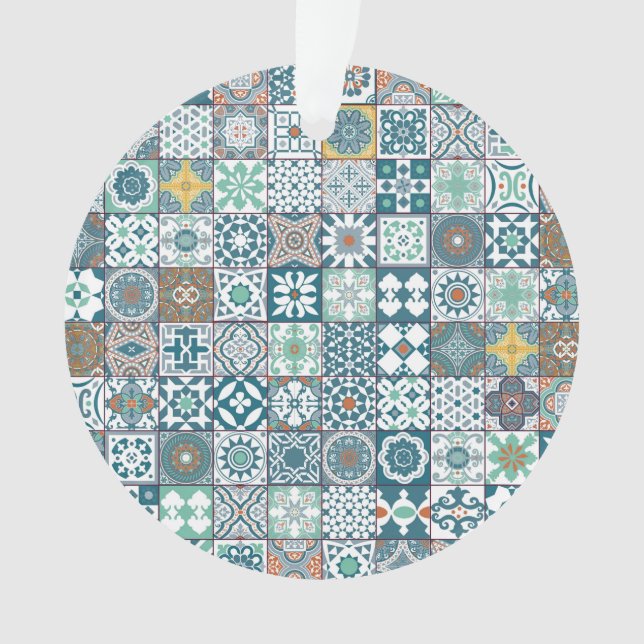 Moroccan tile-orange et light turquoise (devant)