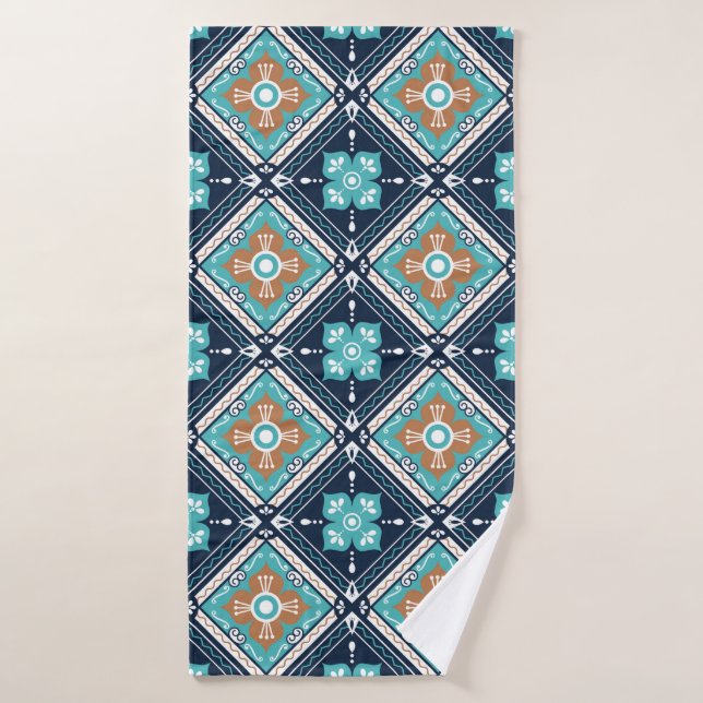 Morocco Mexican Seamless Decorative Pattern Backgr (Serviette de bain)