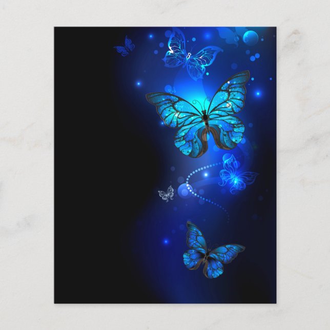 Morpho Butterfly in the Dark Background (Devant)