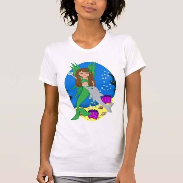 Morrigan le T-shirt Merfaery vert et Dolphin (Devant)