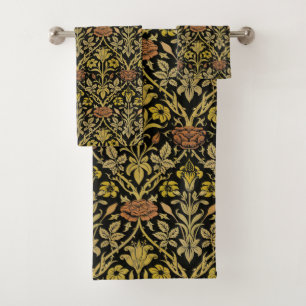 Morris Arrière - plan noir Rose et Motif de fleurs