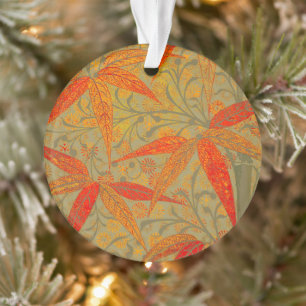 Morris & Co. Motif Bamboo Godwin Orange et Sauge