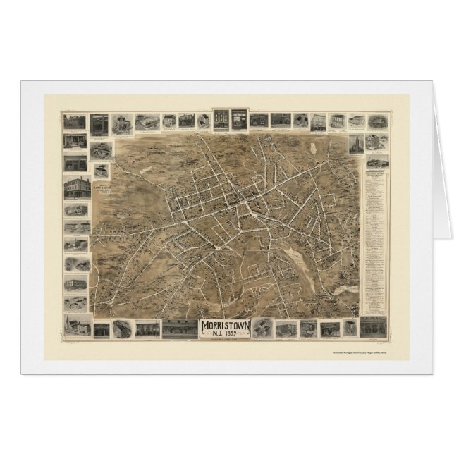 Morristown, carte panoramique de NJ - 1899 (Devant horizontal)